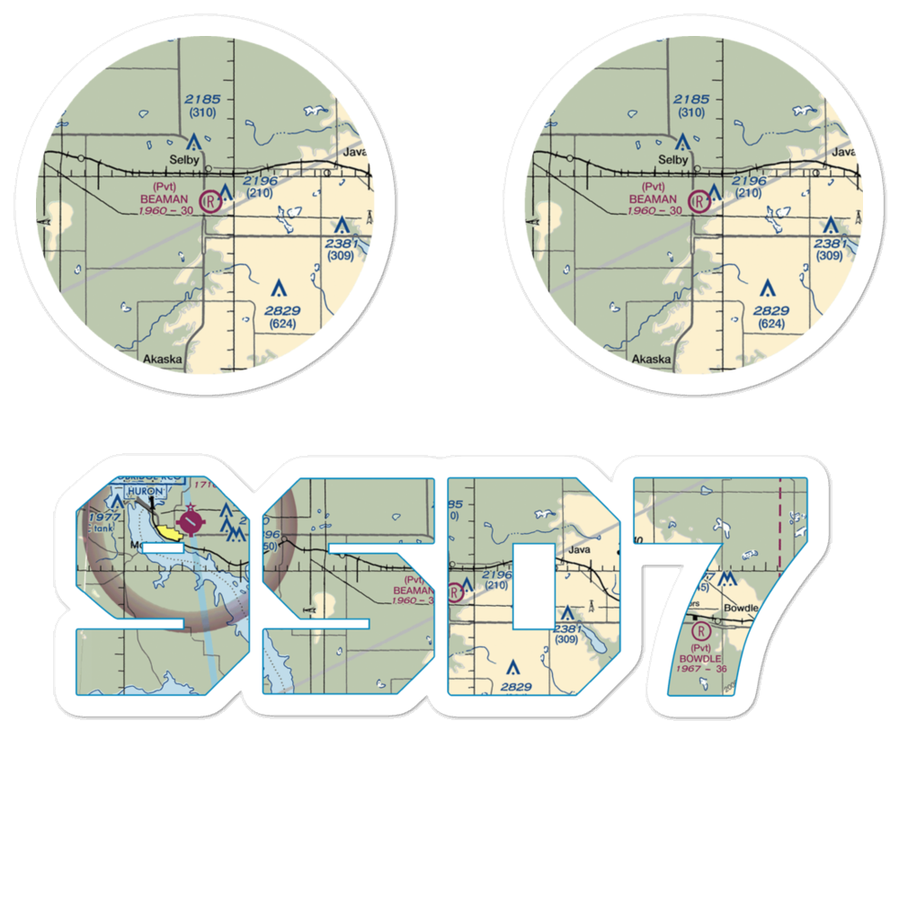 Beaman Airport (9SD7) VFR Sectional Sticker Pack 