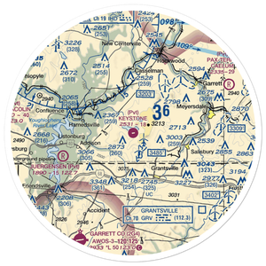 Keystone Airport (9PA7) VFR Sectional Sticker (30 mile)