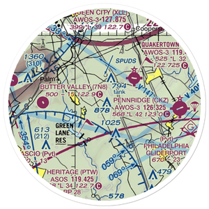 Old Plains Airport (9PA2) VFR Sectional Sticker (20 mile)