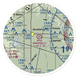 Diamond C Ranch Airport (9OK5) VFR Sectional Sticker (20 mile)