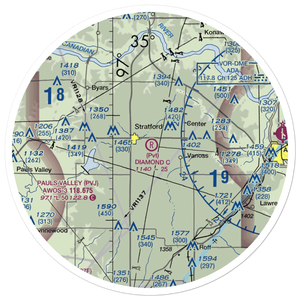 Diamond C Ranch Airport (9OK5) VFR Sectional Sticker (30 mile)