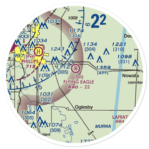 Flying Eagle Estates Airport (9OK3) VFR Sectional Sticker (20 mile)