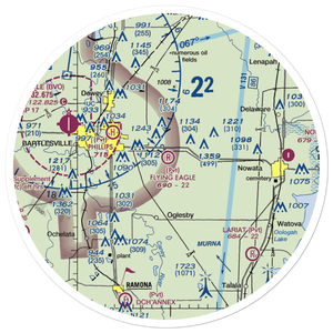 Flying Eagle Estates Airport (9OK3) VFR Sectional Sticker (30 mile)