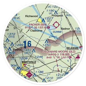 Bayes Airport (9OI7) VFR Sectional Sticker (20 mile)