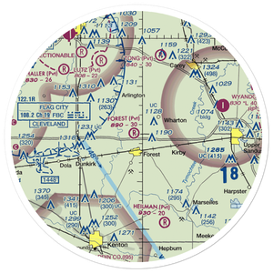 Forest Field (9OH9) VFR Sectional Sticker (30 mile)