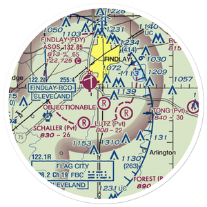 Ferrell Airport (9OH8) VFR Sectional Sticker (20 mile)