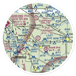 Toussaint Airpark (9OH2) VFR Sectional Sticker (20 mile)