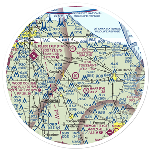 Toussaint Airpark (9OH2) VFR Sectional Sticker (30 mile)
