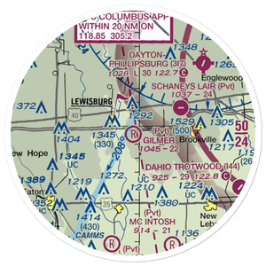 Gilmer Airport (9OA4) VFR Sectional Sticker (20 mile)