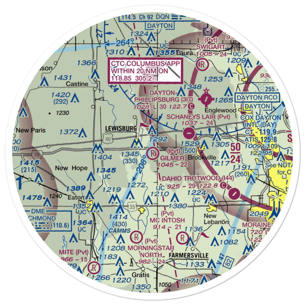Gilmer Airport (9OA4) VFR Sectional Sticker (30 mile) 
