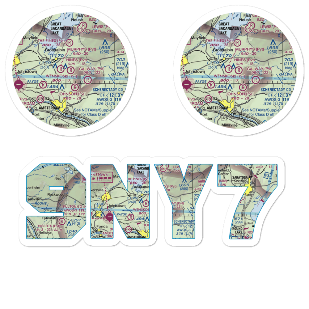 Hart Airport (9NY7) VFR Sectional Sticker Pack 