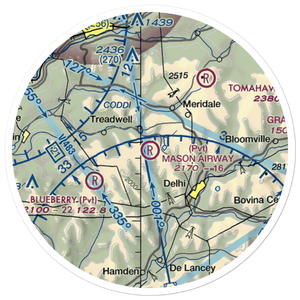 Mason Airway Airport (9NY6) VFR Sectional Sticker (20 mile)
