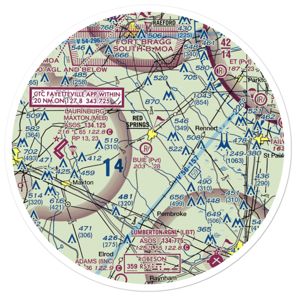 Buie Field (9NR8) VFR Sectional Sticker (30 mile) 