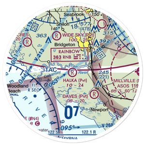 Halka Nurseries Airport (9NJ6) VFR Sectional Sticker (20 mile)