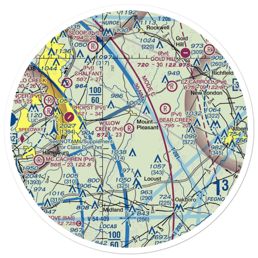 Willow Creek Airport (9NC7) VFR Sectional Sticker (30 mile) 