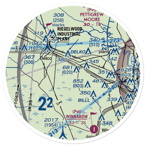 Sandy Run Acres Airport (9NC6) VFR Sectional Sticker (20 mile)