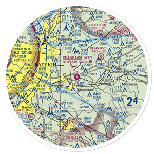 Raleigh East Airport (9NC0) VFR Sectional Sticker (30 mile)