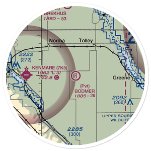 Bodmer Airport (9NA4) VFR Sectional Sticker (20 mile)