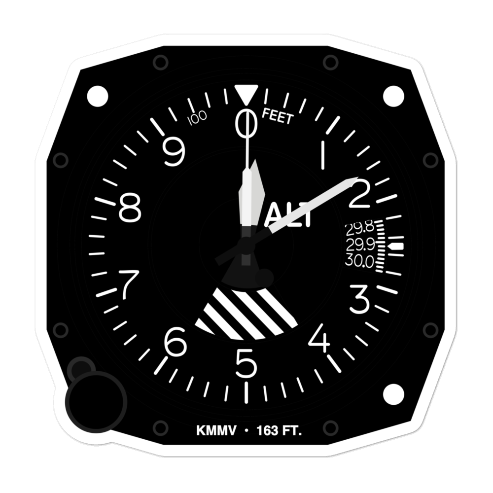 Mc Minnville Municipal Airport (KMMV) Altimeter Stickers 