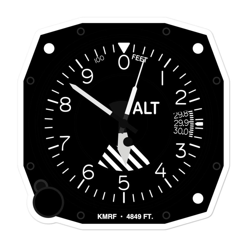 Marfa Municipal Airport (KMRF) Altimeter Stickers 