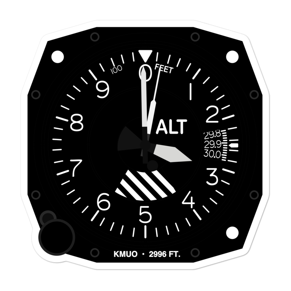 Mountain Home Air Force Base (KMUO) Altimeter Stickers 