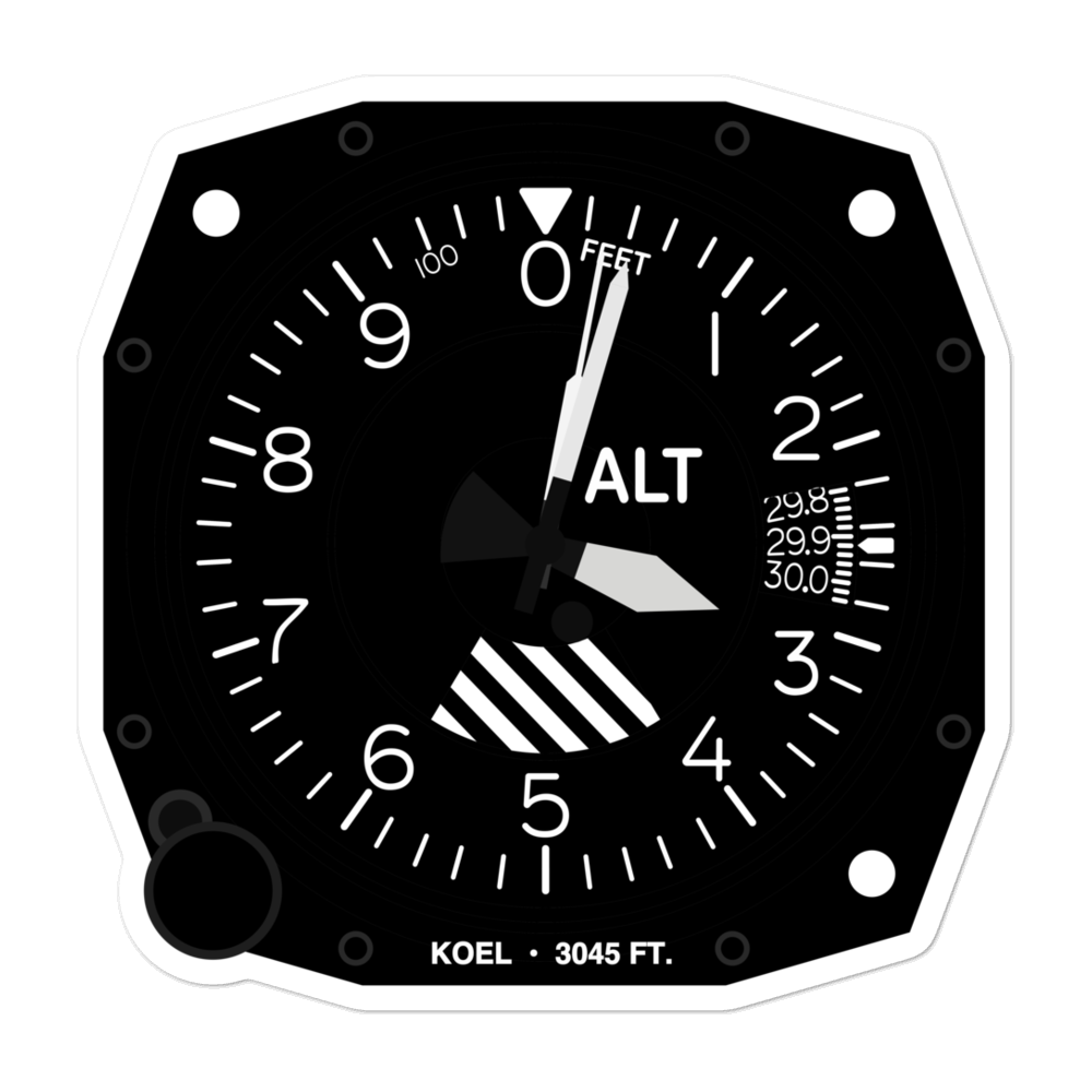 Oakley Municipal Airport (KOEL) Altimeter Stickers 