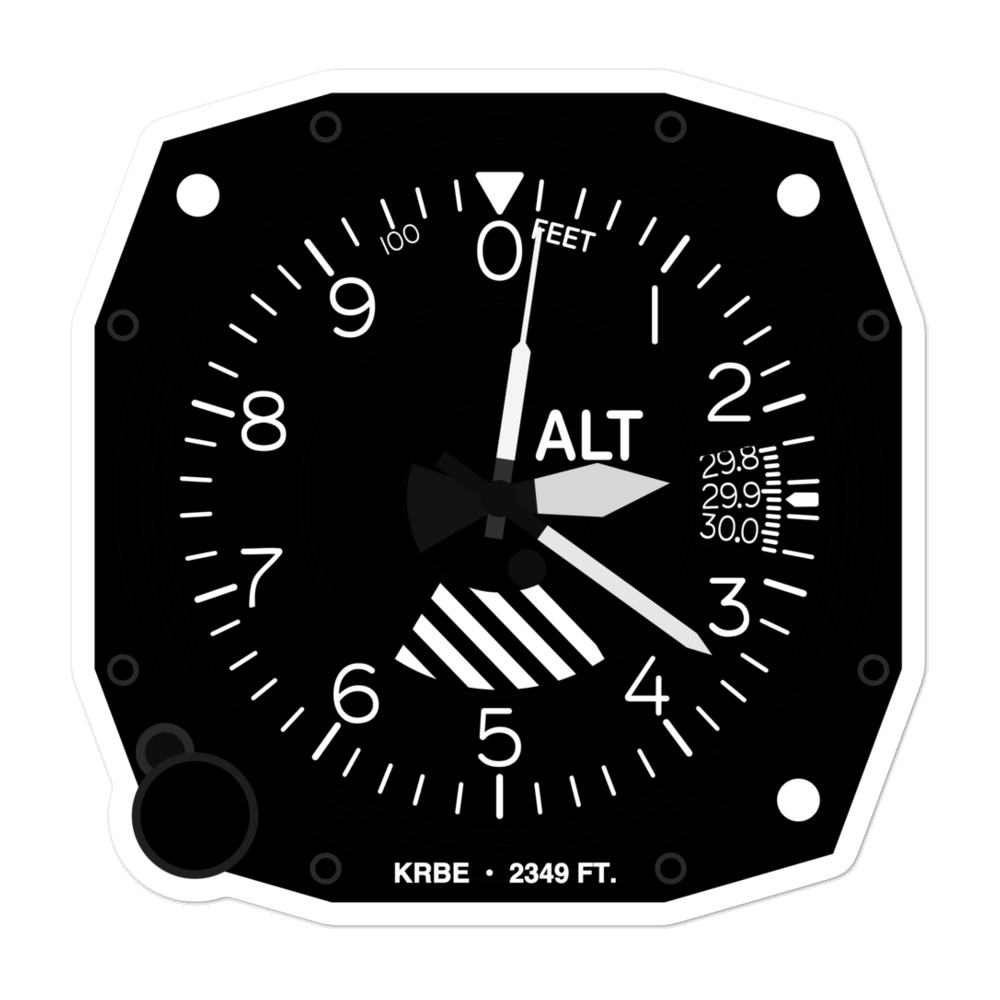 Rock County Airport (KRBE) Altimeter Stickers 