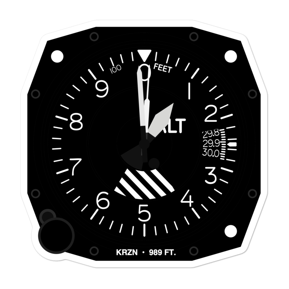 Burnett County Airport (KRZN) Altimeter Stickers 