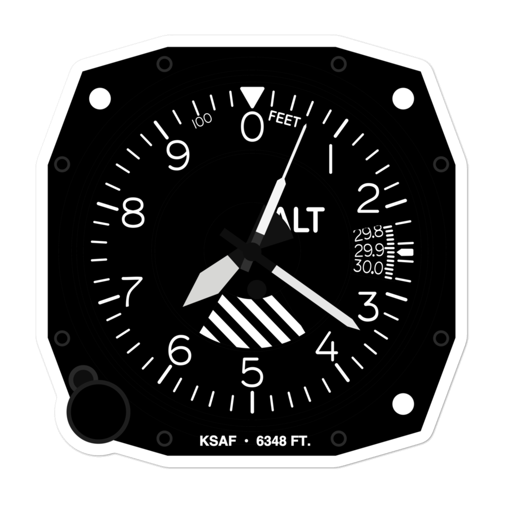 Santa Fe Municipal Airport (KSAF) Altimeter Stickers 