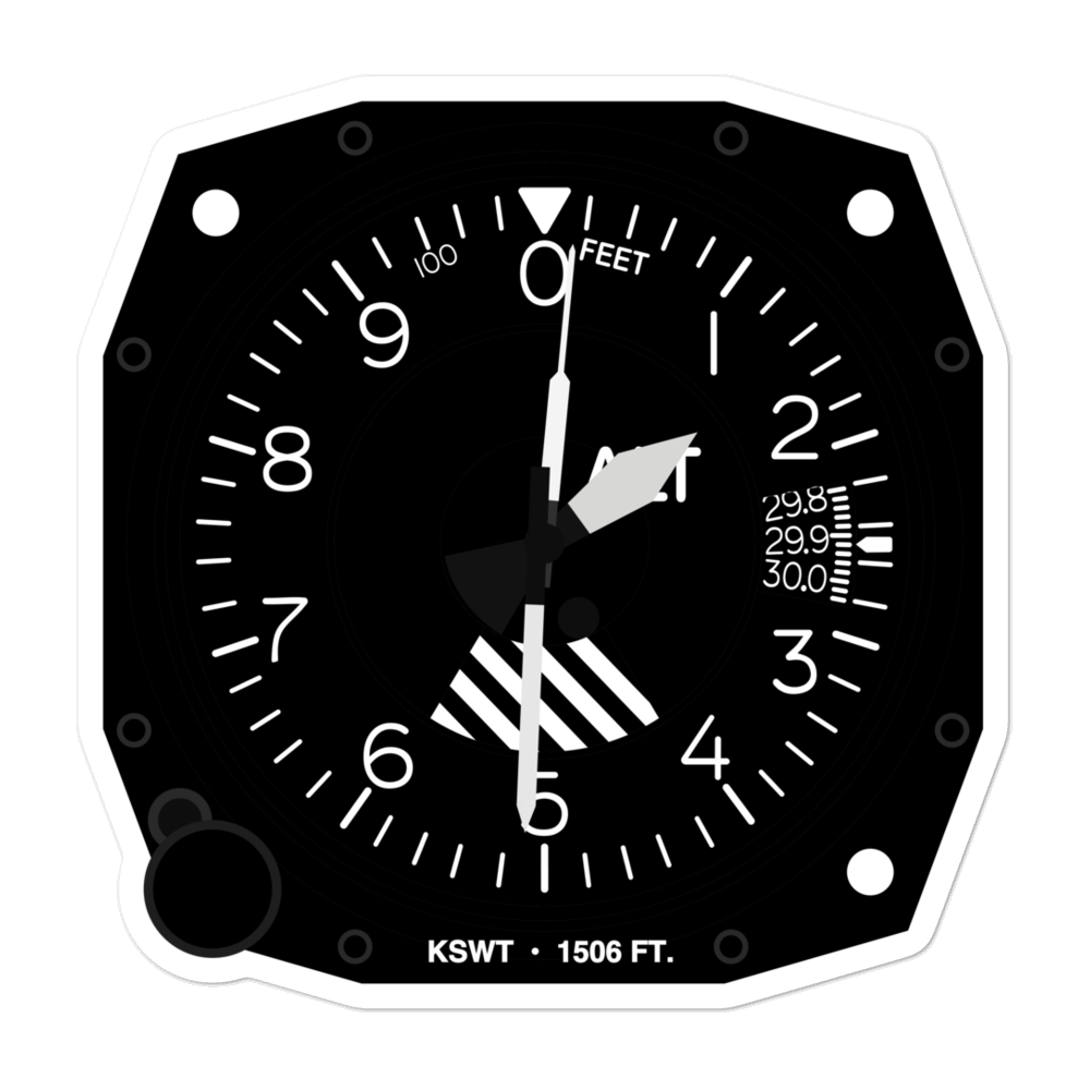 Seward Municipal Airport (KSWT) Altimeter Stickers 