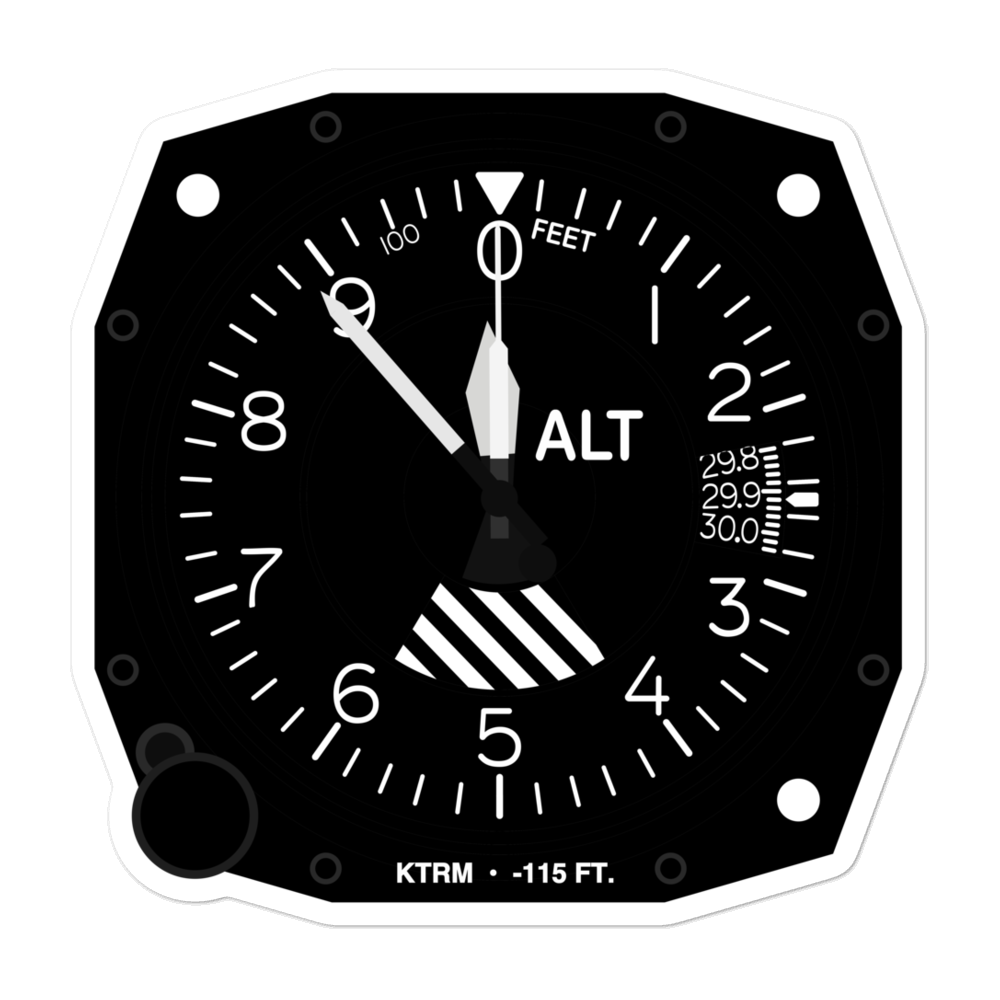 Jacqueline Cochran Regional Airport (KTRM) Altimeter Stickers 