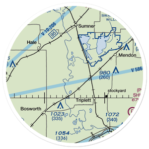 Eagle Lodge Airport (9MO9) VFR Sectional Sticker (20 mile)