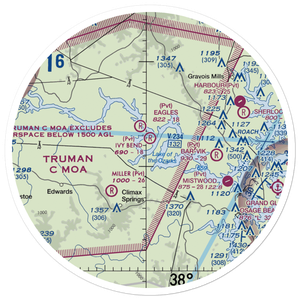 Ivy Bend Airport (9MO6) VFR Sectional Sticker (30 mile)