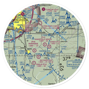 Wakefield Wings Airport (9MO5) VFR Sectional Sticker (30 mile)