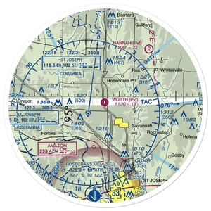 Worth Airport (9MO4) VFR Sectional Sticker (30 mile)