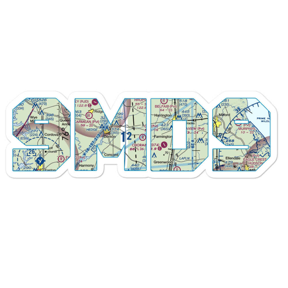 G W Farm Airport (9MD9) VFR Sectional Sticker 