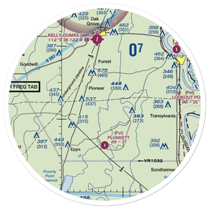 Bayou Meadows Airport (9LS1) VFR Sectional Sticker (30 mile)