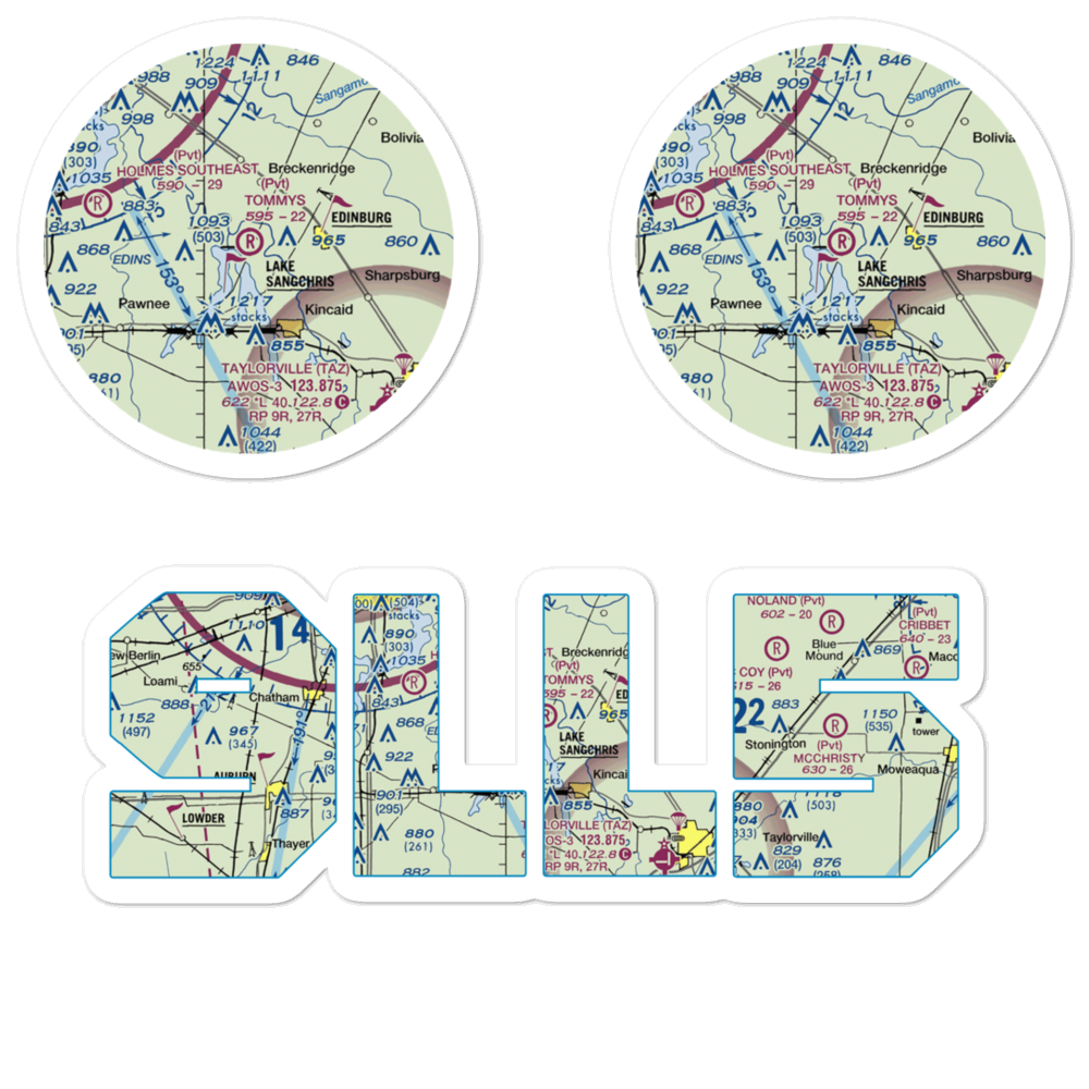 Tommy's Airpark (9LL5) VFR Sectional Sticker Pack 