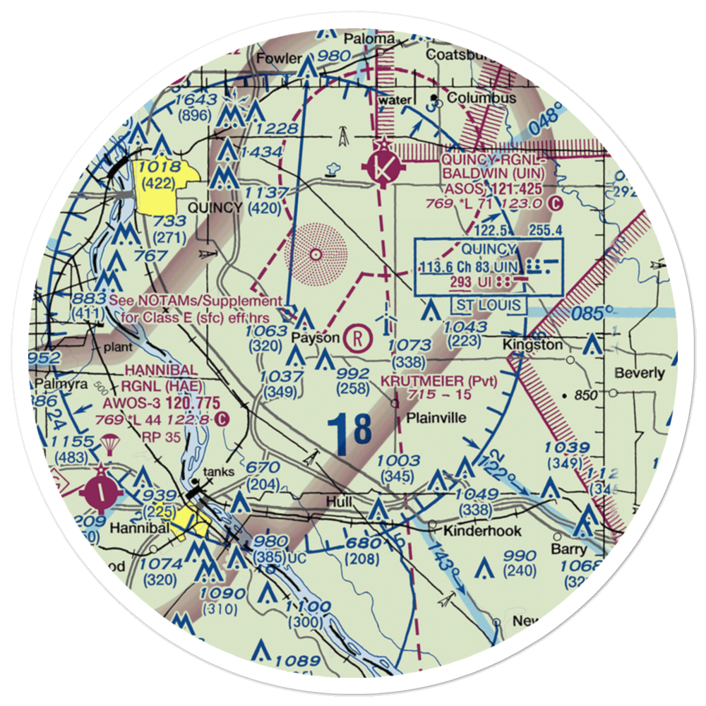 Krutmeier Airport (9LL0) VFR Sectional Sticker (30 mile) 