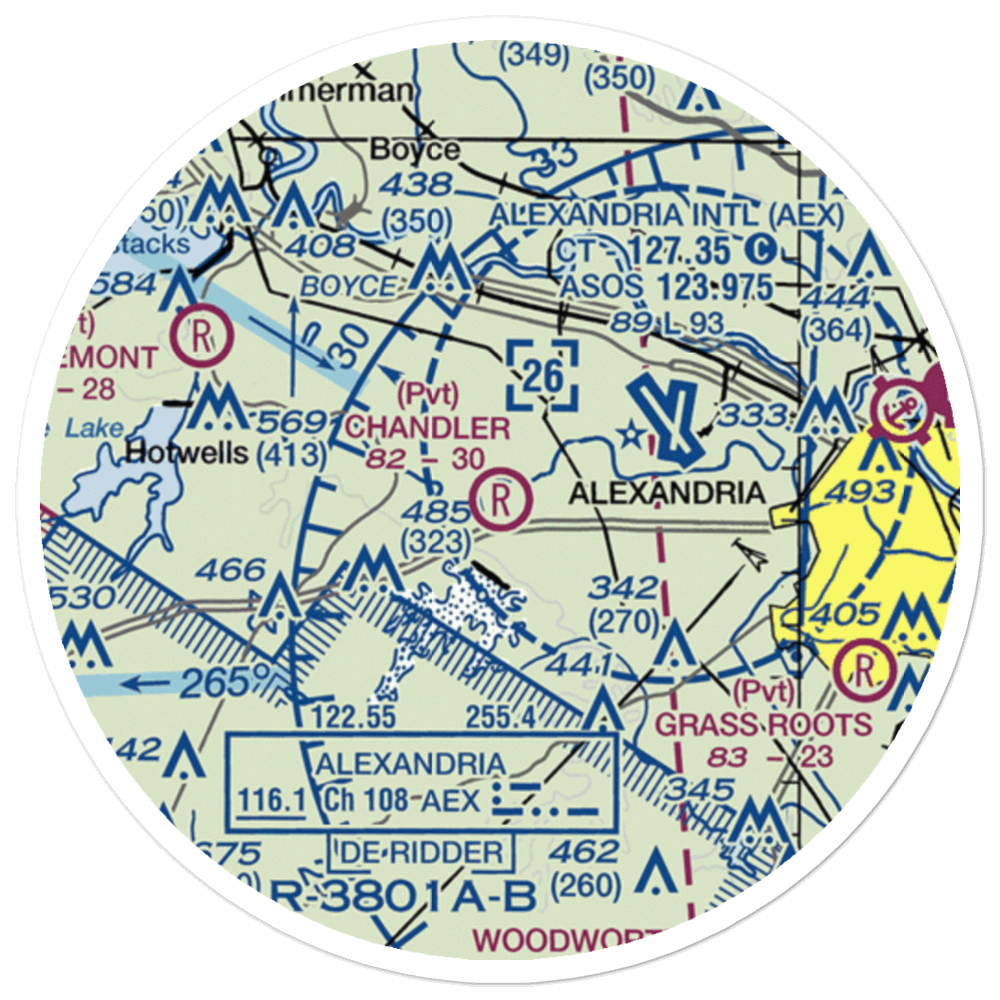Chandler Airport (9LA6) VFR Sectional Sticker (20 mile) 