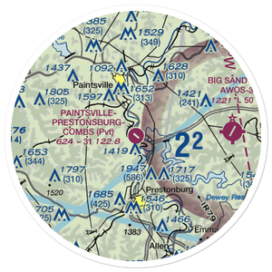 Paintsville-Prestonsburg-Combs Field (9KY9) VFR Sectional Sticker (20 mile)