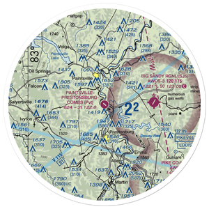 Paintsville-Prestonsburg-Combs Field (9KY9) VFR Sectional Sticker (30 mile)