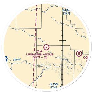 Lundgren Hereford Ranch Airport (9KS6) VFR Sectional Sticker (20 mile)