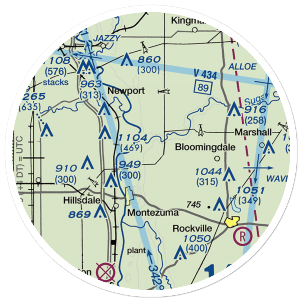 Garrard Airport (9IN6) VFR Sectional Sticker (20 mile) 