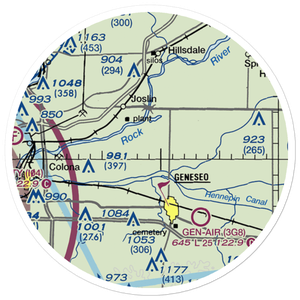 Black Airport (9IL7) VFR Sectional Sticker (20 mile)