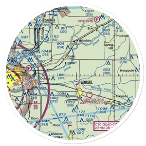 Black Airport (9IL7) VFR Sectional Sticker (30 mile)