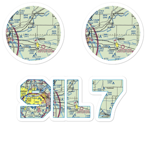 Black Airport (9IL7) VFR Sectional Sticker Pack