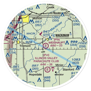 Weishaupt Airport (9IL6) VFR Sectional Sticker (20 mile)