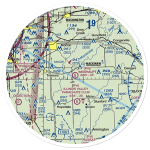 Weishaupt Airport (9IL6) VFR Sectional Sticker (30 mile)