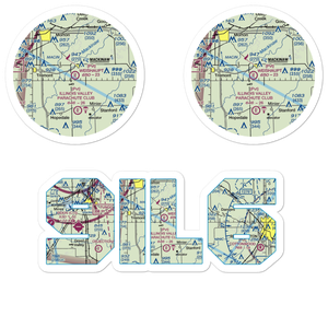 Weishaupt Airport (9IL6) VFR Sectional Sticker Pack